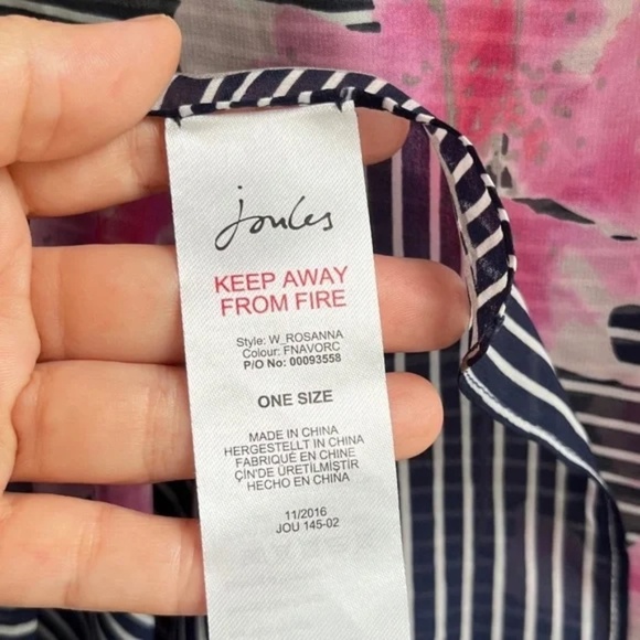 JOULES Rosanna Kimono Cover Up Floral Lux Tunic Navy Pink Sheer Top, One Size - Picture 5 of 6